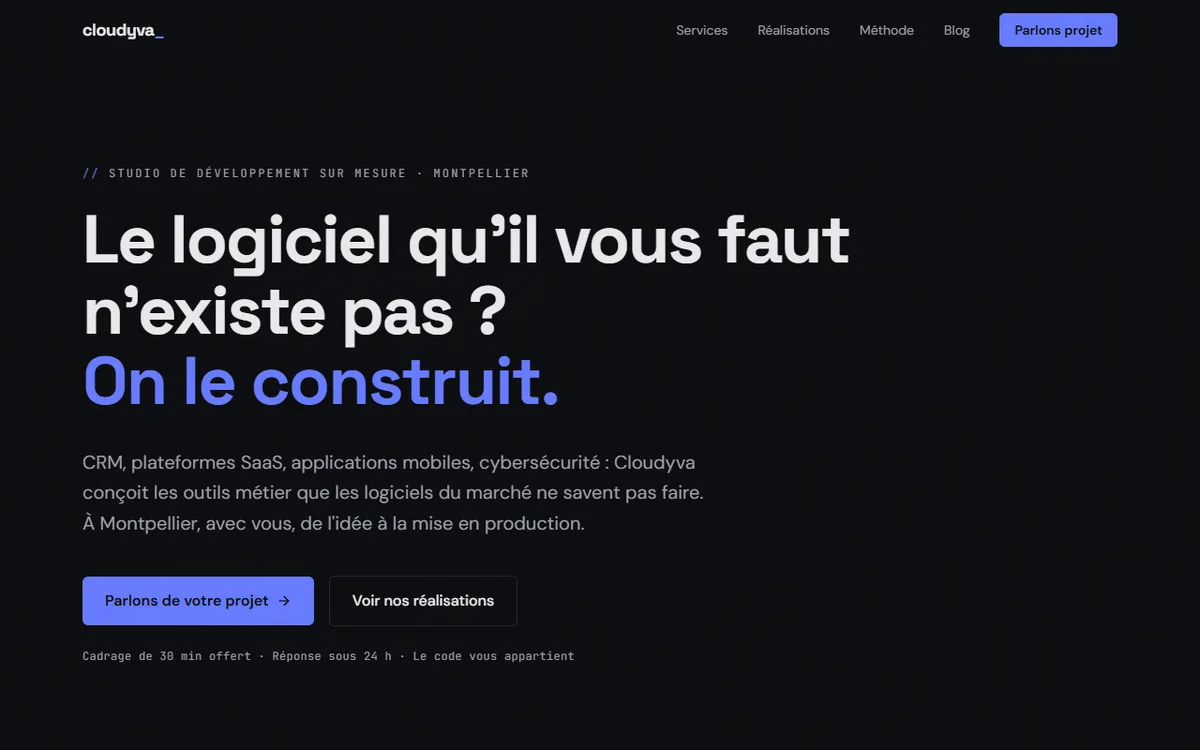 Cloudyva – Schaufenster-Website par SDR Web, agence web Montpellier