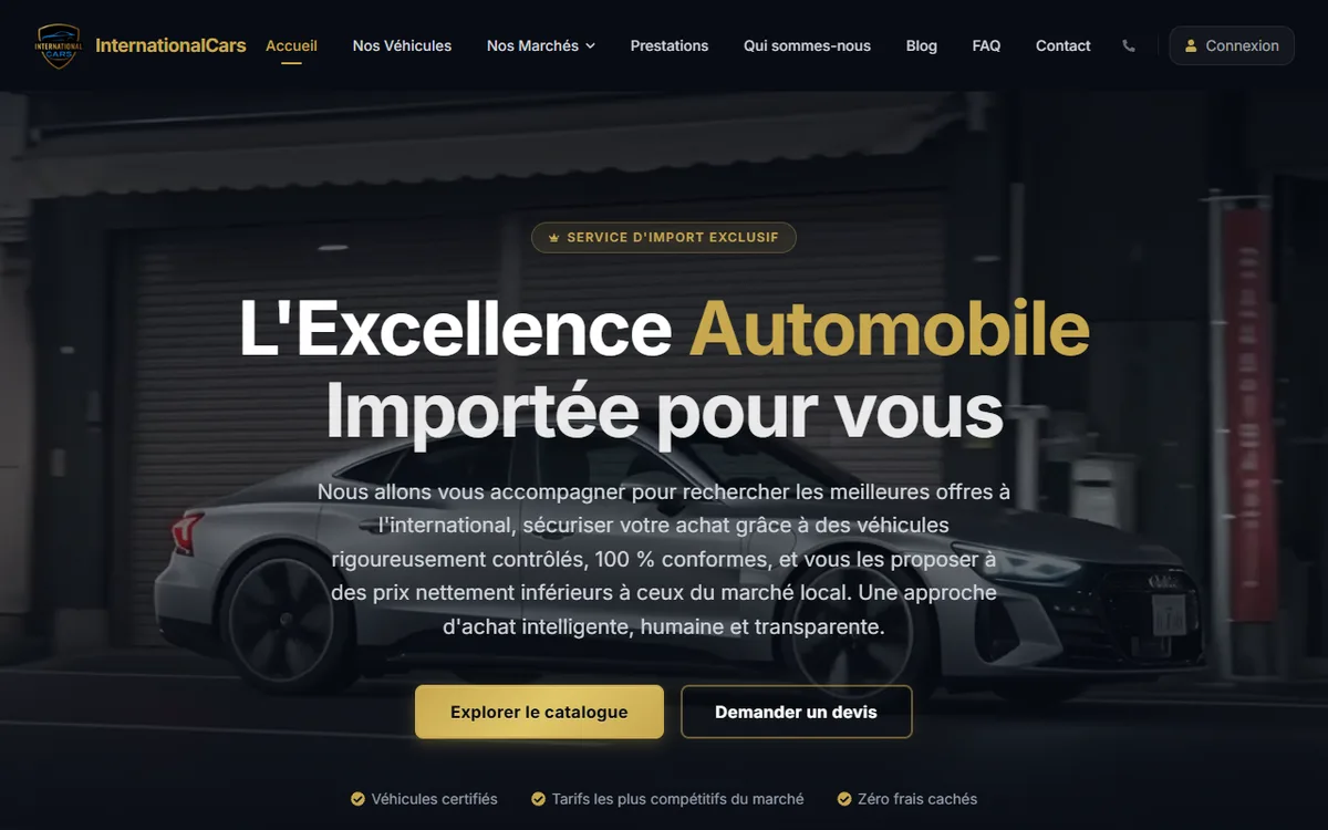 Réalisation web SDR Web – International Cars, agence web Montpellier